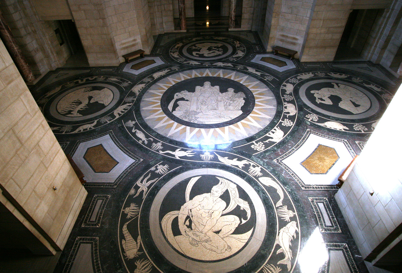 Nebraska State Capitol rotunda mosaic floor
