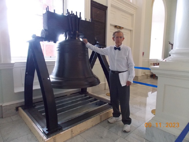 Mr. George Warren and the Massachusetts Liberty Bell replica