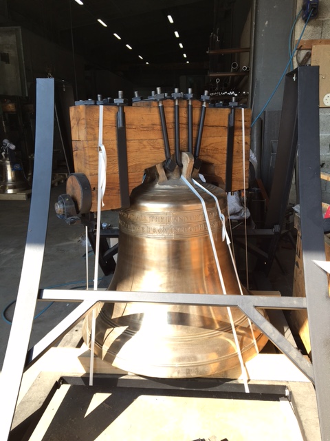 A brand new Liberty Bell replica at the Paccard Bell Foundry in Annecy, France